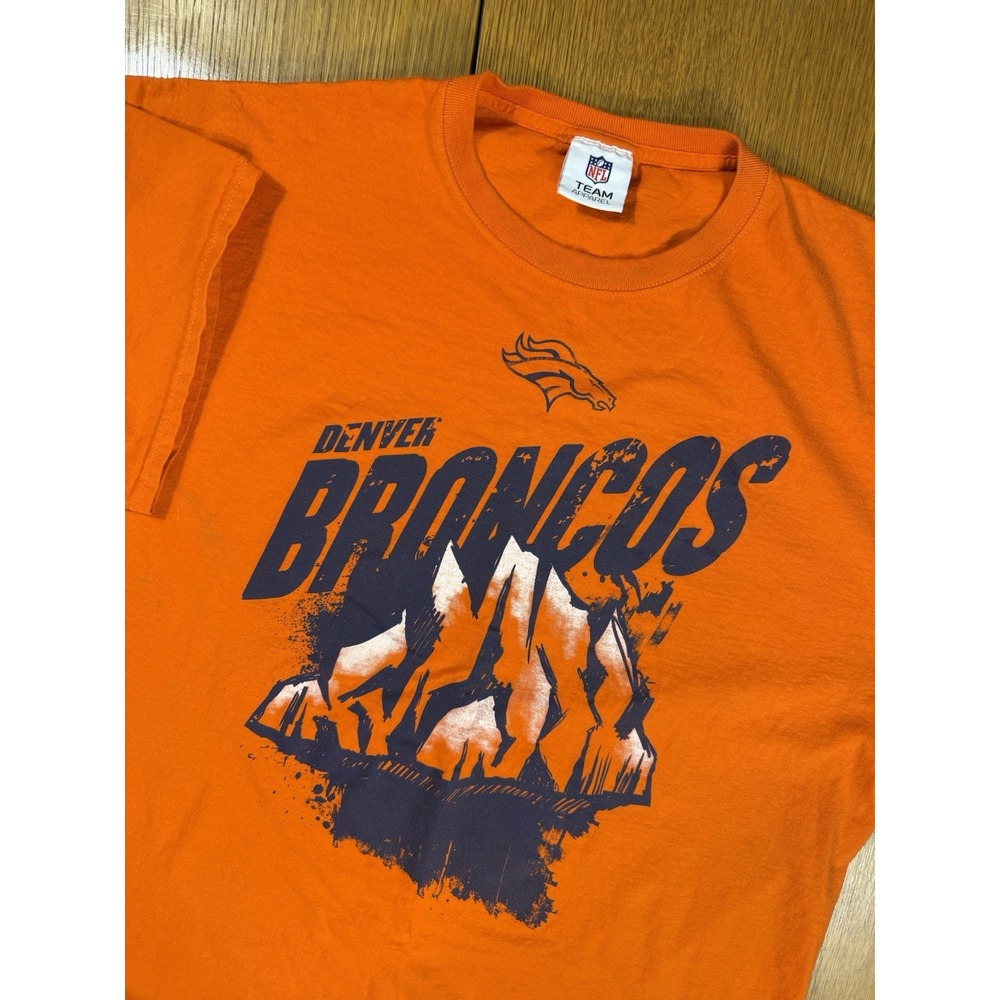 Denver Broncos NFL‎ Team Apparel T-Shirt Mens 2XL Orange Graphic Cotton Tee